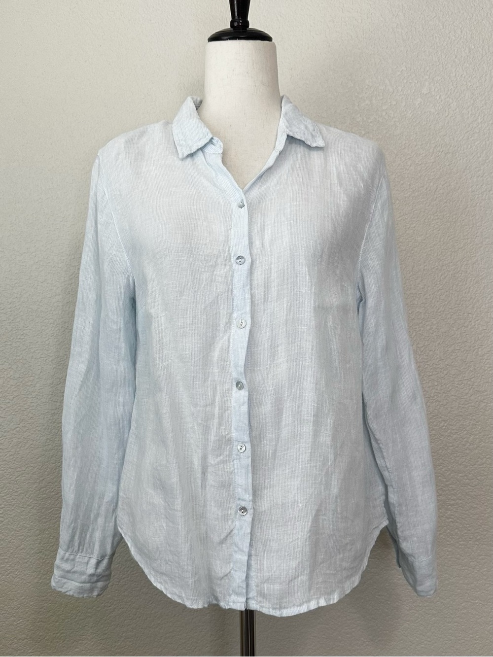 Joie 100% Linen Light Blue Long Sleeves Button Down Shirt, Sz Small